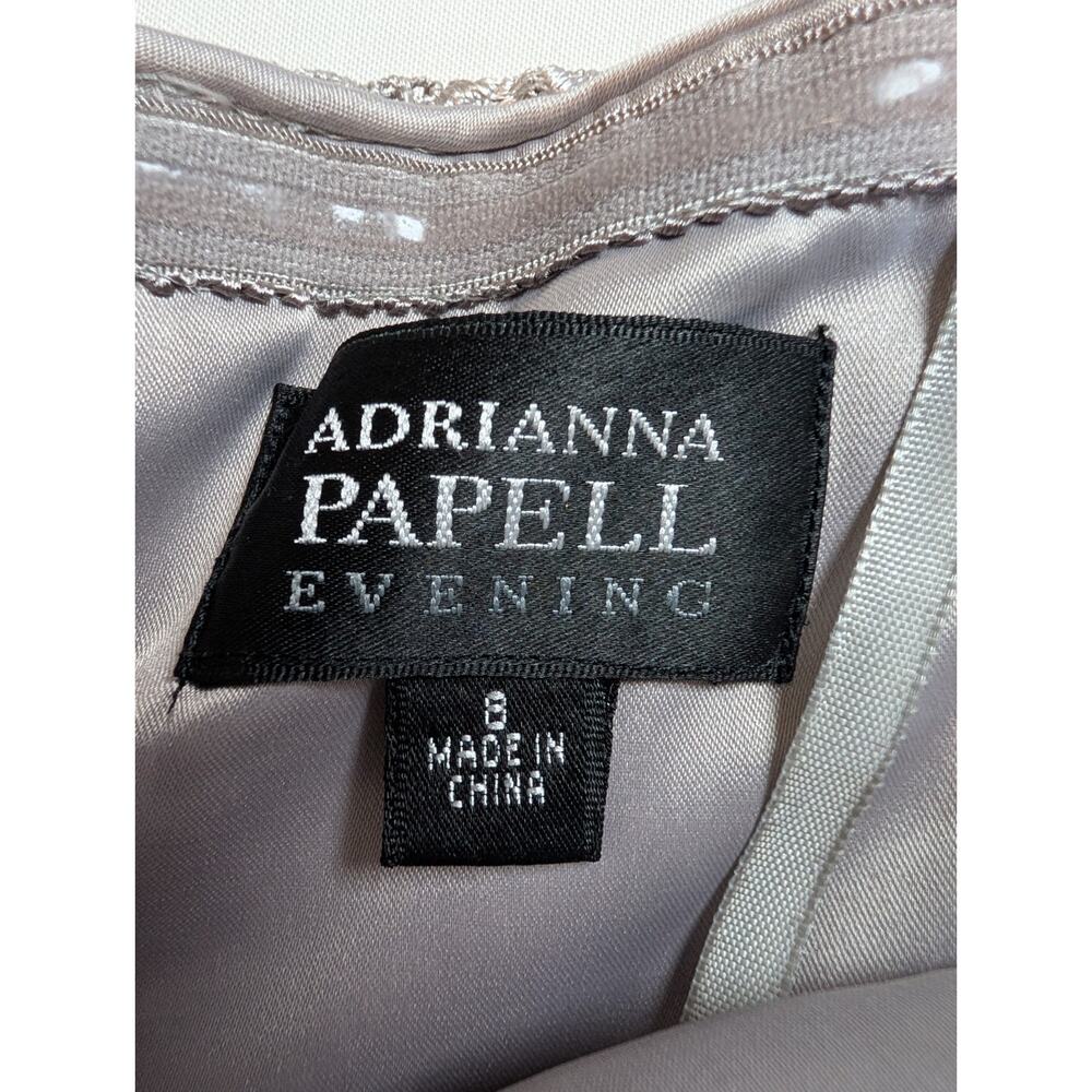 Adrianna Papell Cocktail Evening Dress Lavender Silver Double Lined Womens 8 - Picture 8 of 8